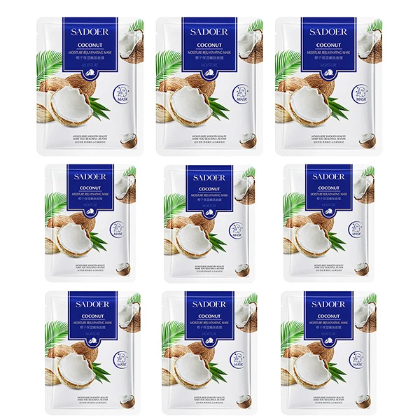 ماسک صورت ‌سادور مدل نارگیل وزن 25 گرم بسته 9 عددی