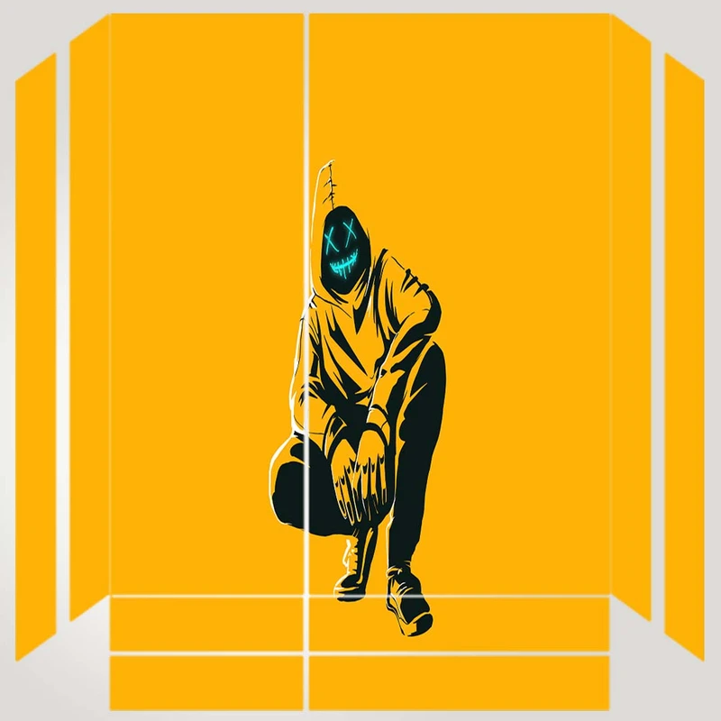 برچسب پلی استیشن ۴ مدل طرح anonmyus boy yellow minimal     کد PS-10123