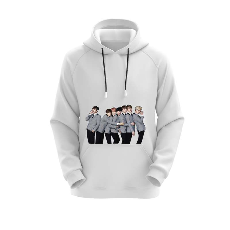 هودی زنانه مدل BTS کد E83 رنگ سفید