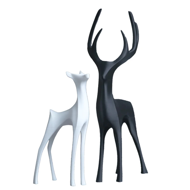 مجسمه مدل گوزن مینیمالیست مجموعه 2 عددی