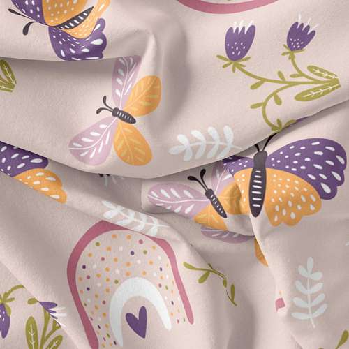  پارچه ملحفه پارچه باما مدل مخمل طرح پروانه ای  5011621