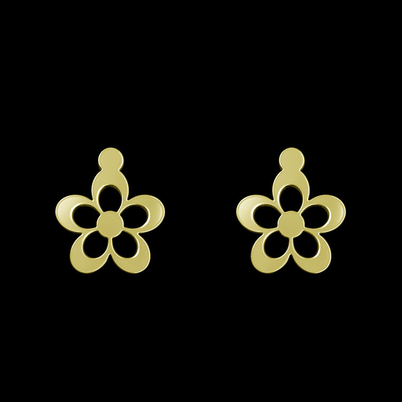 گوشواره طلا 18 عیار زنانه مدوپد مدل گل کد GA1-10900