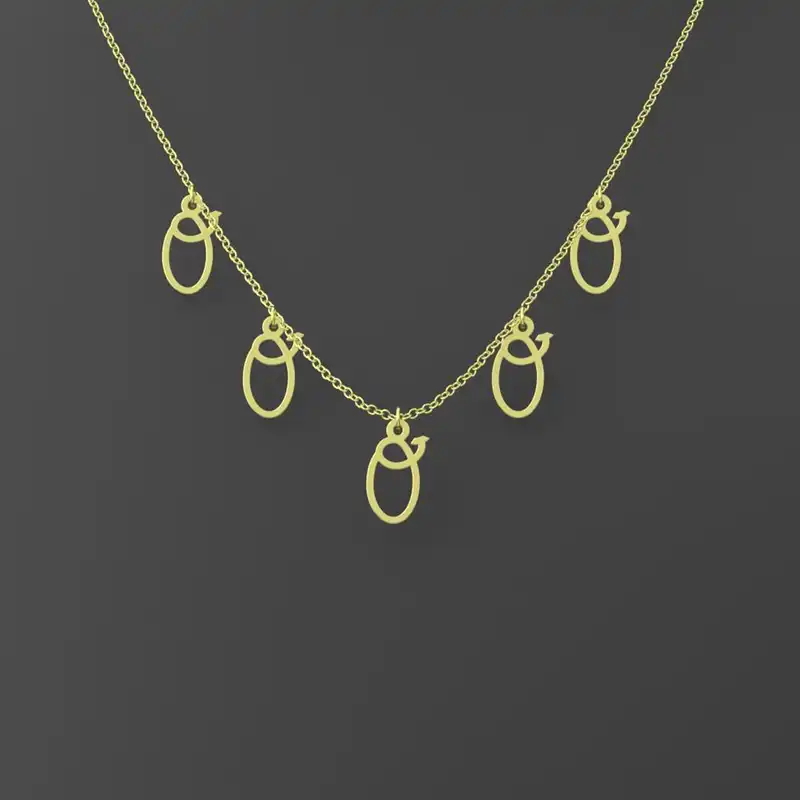 گردنبند طلا 18 عیار زنانه مدوپد مدل حرف O کد RNA17031