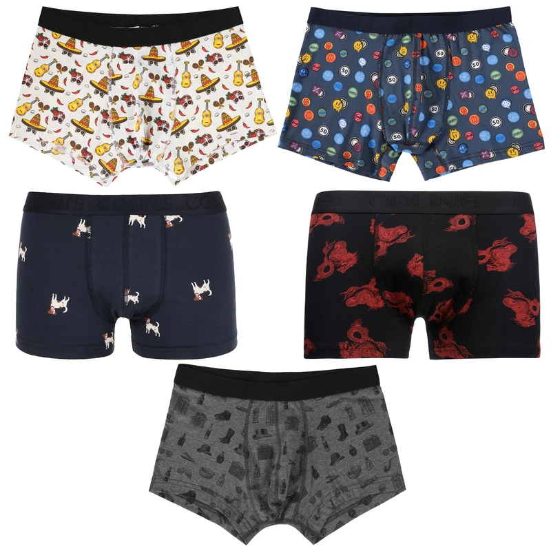 شورت باکسر مردانه کالینز مدل CLP136PIP مجموعه 5 عددی