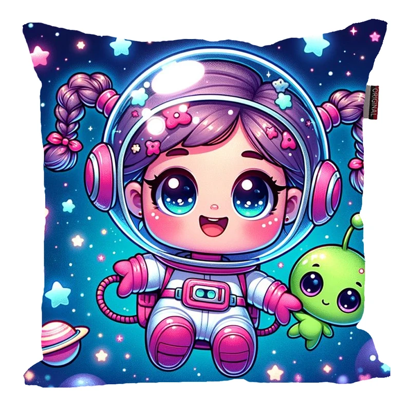 کوسن پاد آفرین مدل فضانورد سیاره منظومه شمسی موشک آدم فضایی کد PK301496 سایز 30*30 سانتی متر