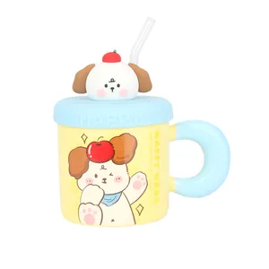 ماگ مدل عروسکی درب سیلیکونی نی دار