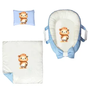 سرویس خواب سه تکه نوزاد ناریکو مدل گارد محافظ دار طرح جوجه تیغی کد 0481