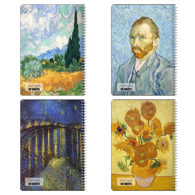 دفتر نقاشي 50 برگ کارنيکا طرح نقاشی‌های ون‌گوگ کد 16143 مجموعه 4 عددی