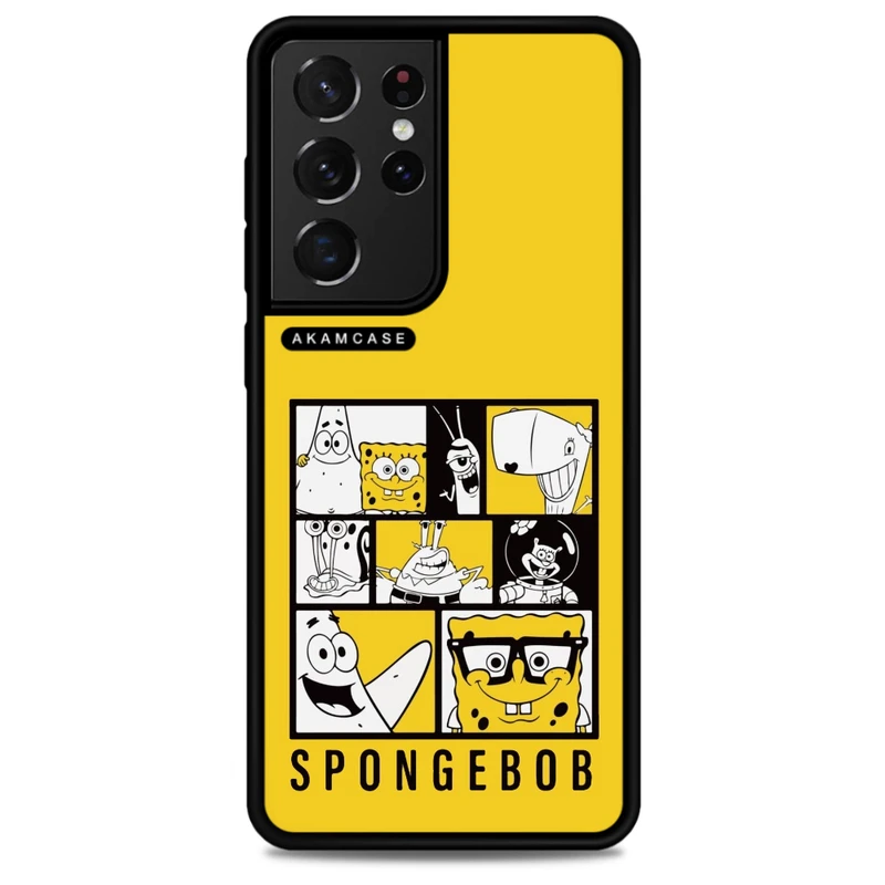 کاور آکام مدل AMC-WSGS21U-SPONGE BOB3 مناسب برای گوشی موبایل سامسونگ Galaxy S21 Ultra