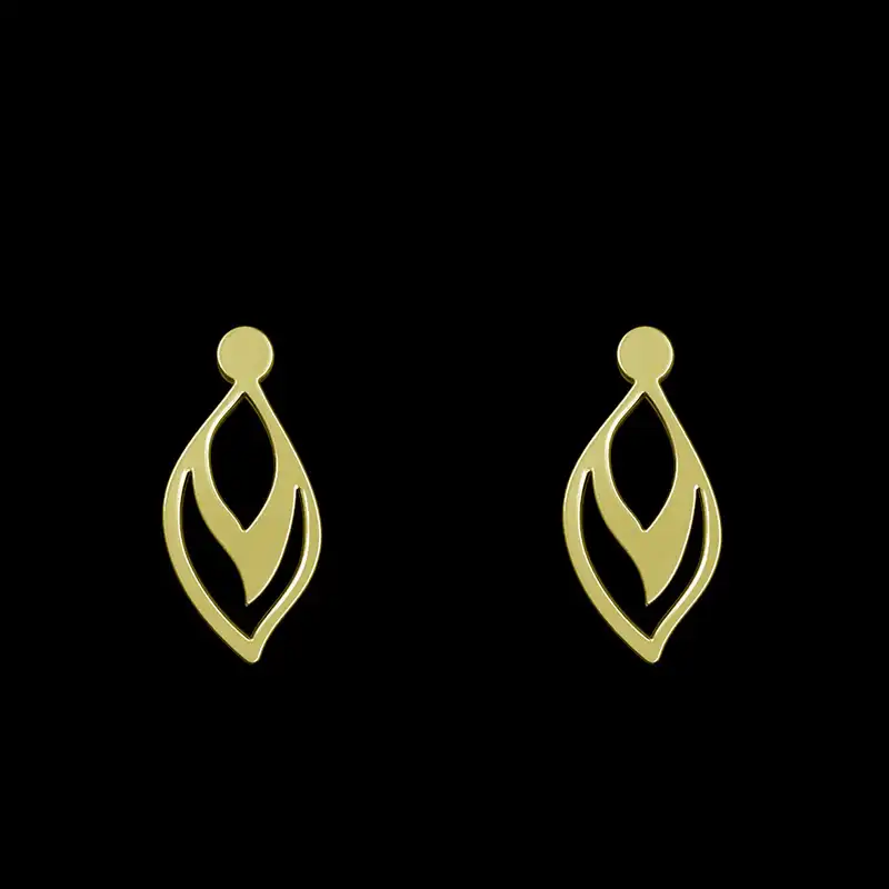 گوشواره طلا 18 عیار زنانه مدوپد مدل هندسی کد GA1-14978