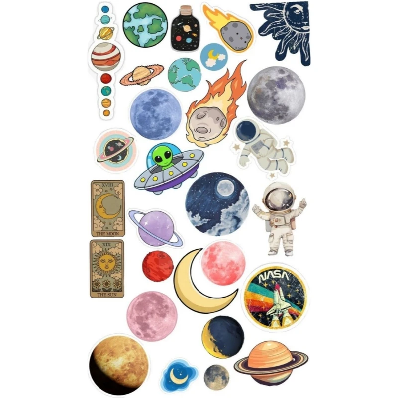 استیکر لب تاپ طرح فضانوردی کد 5 مجموعه 29 عددی