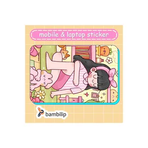 استیکر بامبیلیپ مدل کارت عابر طرح دختر لباس صورتی کد 5867786