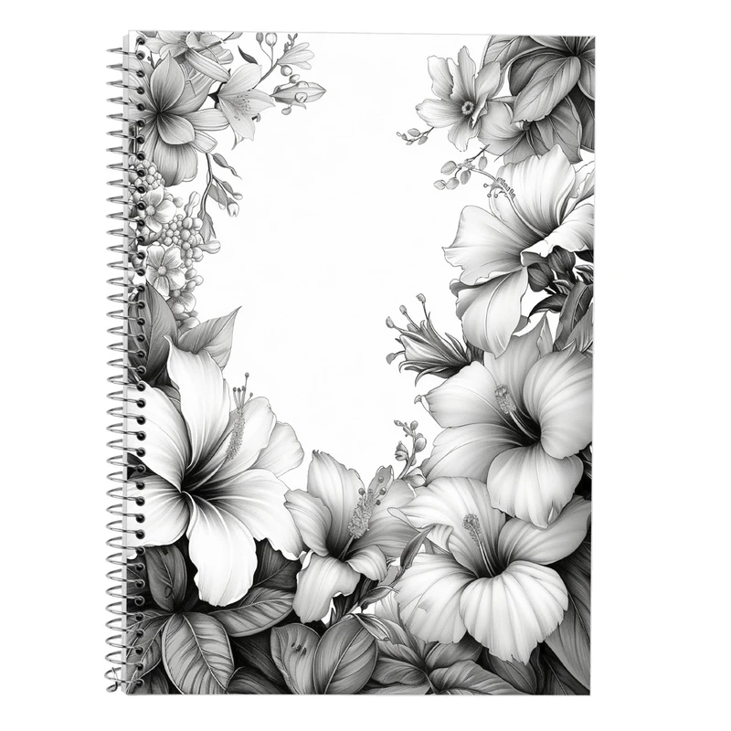 دفتر زبان 50 برگ مدوپد مدل سه خط طرح گل کد DF13794