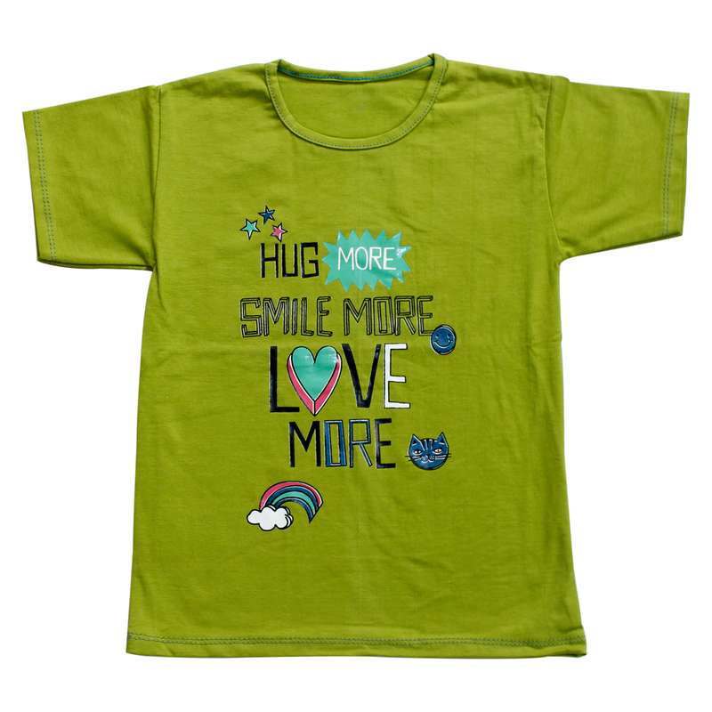 تی شرت آستین کوتاه دخترانه مدل HuGGR