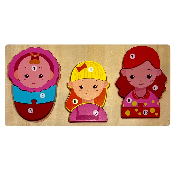 پازل آموزشی مدل اعداد انگلیسی طرح دختر