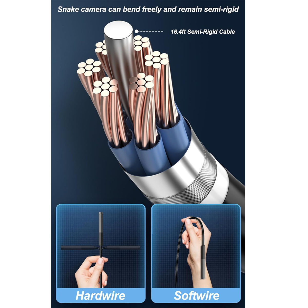 دوربین شلنگی مدل فلزی شکل پذیر کد 5M LED NEW