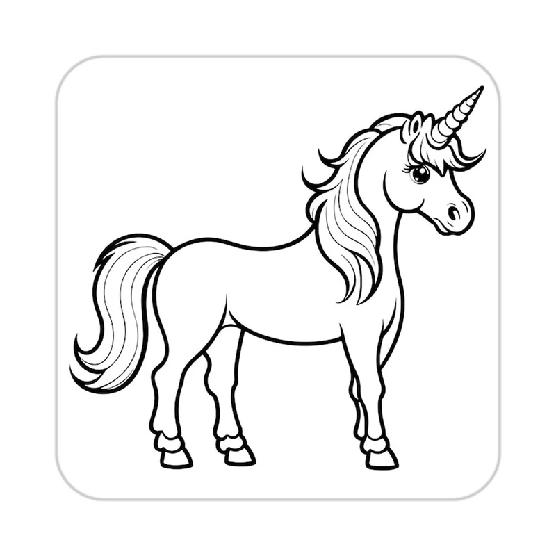 زیر لیوانی کاکتی طرح اسب تک شاخ و یونیکورن مدل mp32562