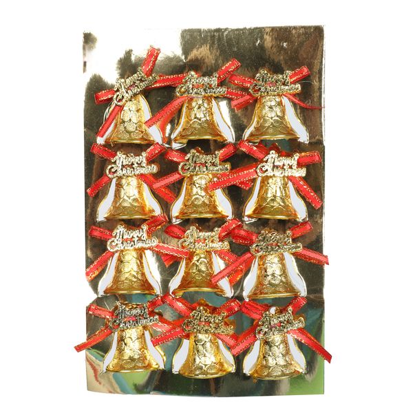 آویز درخت کریسمس مدل Bells بسته 12 عددی آویز درخت کریسمس مدل Bells بسته 12 عددی