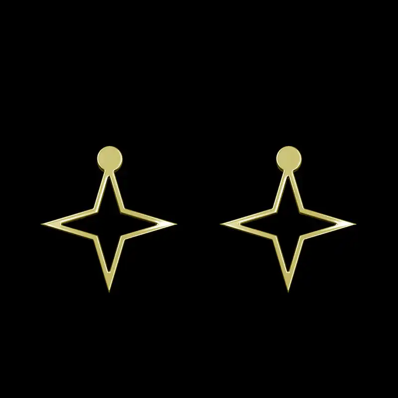 گوشواره طلا 18 عیار زنانه مدوپد مدل ستاره کد GA1-15488