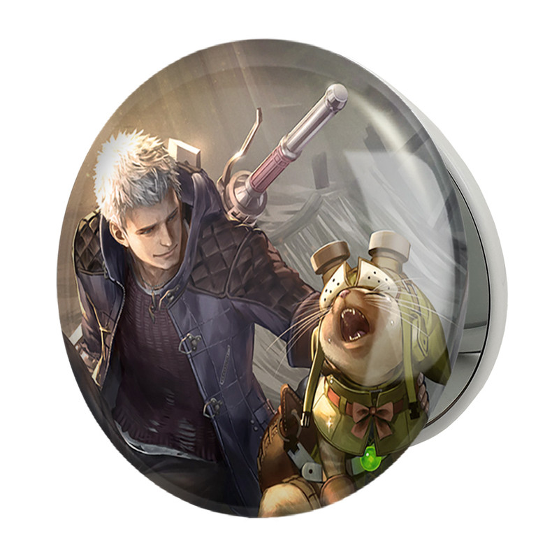 آینه جیبی خندالو طرح بازی شکارچی هیولا (Monster Hunter) مدل تاشو کد 33255