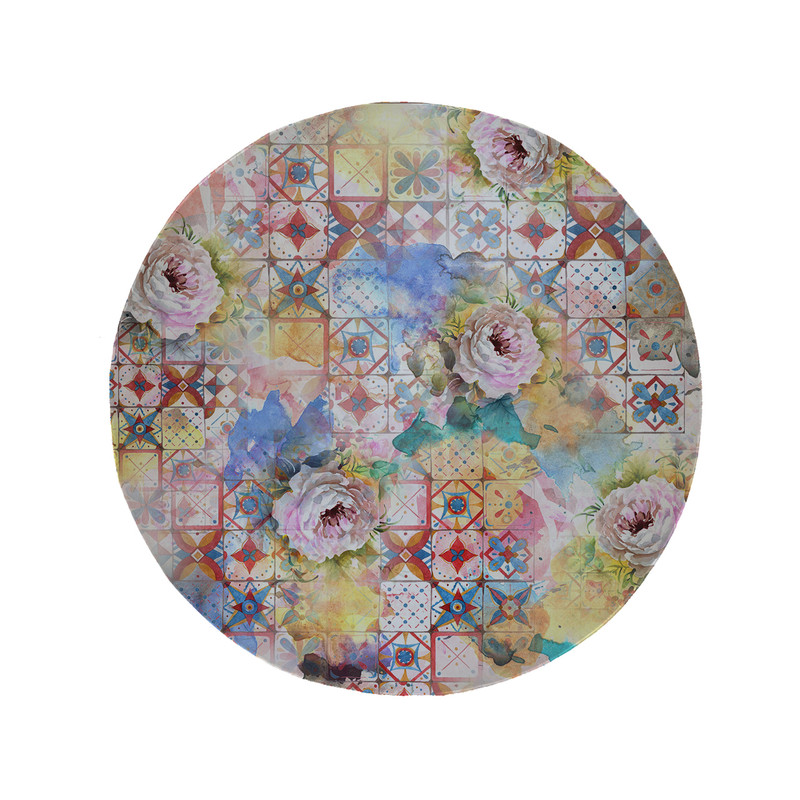 پادری مدل دایره طرح گل کد 5702 سایز 90 × 90 سانتی متر