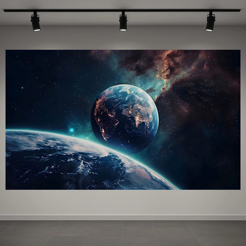 تابلو بوم طرح مخمل زمین مدل کهکشان کد AR3060418