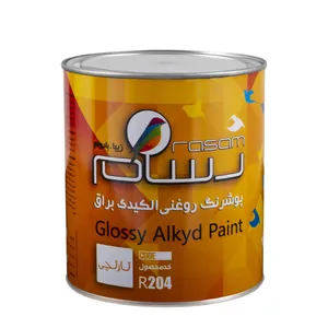 پوشرنگ روغنی آلکیدی نارنجی رسام کد R204 حجم 3.78 لیتر