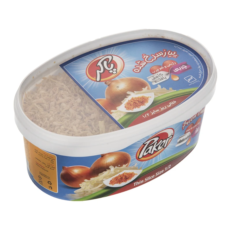 پیاز سرخ شده طلایی خلالی ریز پاکر سایز 1.2 رژیمی و کم چرب مقدار 200 گرم