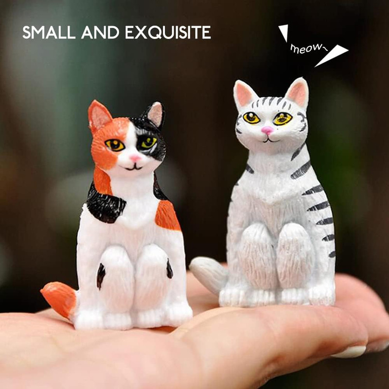 فیگور مدل گربه های نشسته طرح squat cats مجموعه 6 عددی