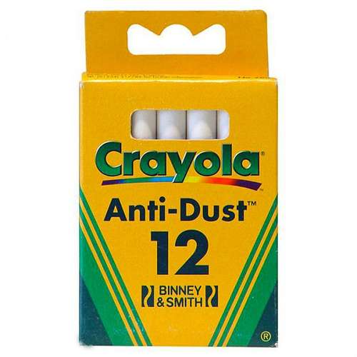 گچ سفید کرایولا مدل Anti Dust بسته 12 عددی