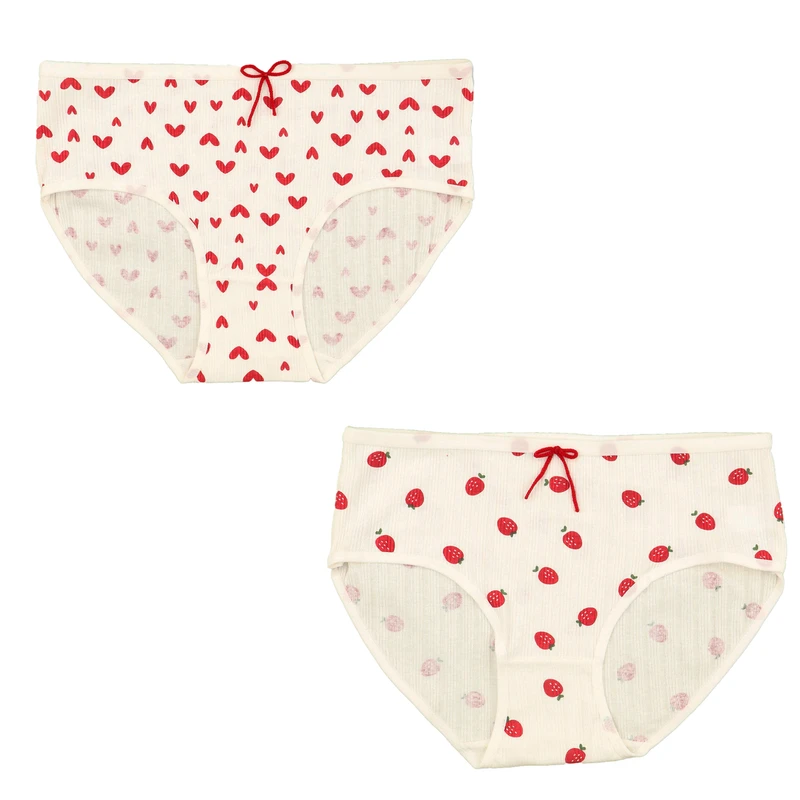  شورت زنانه مدل طرح توت فرنگی بسته 2 عددی