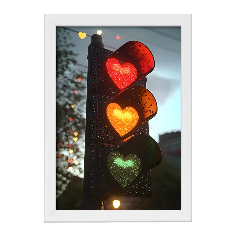 تابلو خندالو مدل چراغ راهنمایی و رانندگی قلبی کد F9936