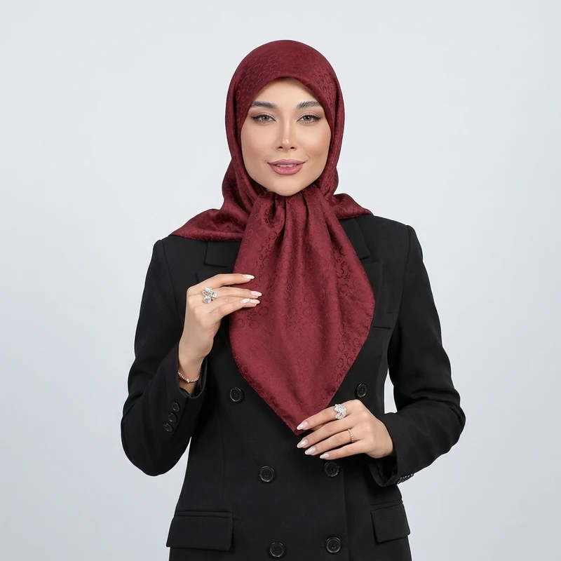 روسری زنانه ژاکارد دو رو طرح دار مدل H12
