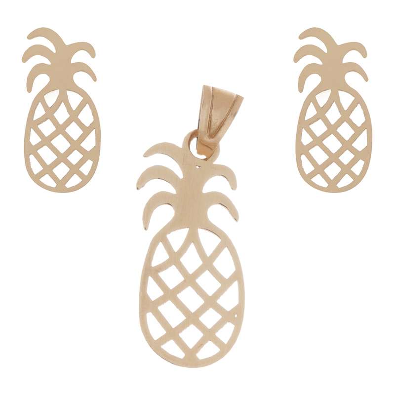 نیم ست طلا 18 عیار زنانه مدل SHR024