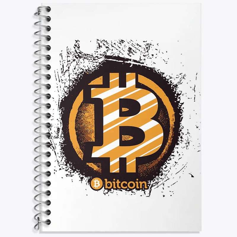 دفتر زبان 50 برگ خندالو مدل دو خط طرح بیت کوین (Bitcoin) کد F1639