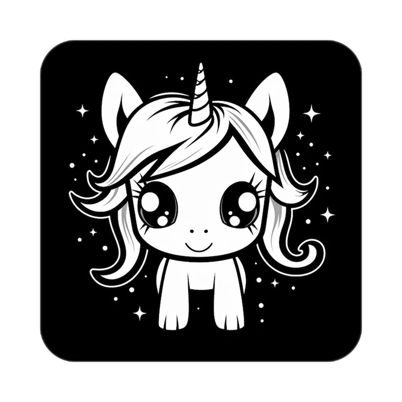 زیر لیوانی کاکتی طرح اسب تک شاخ و یونیکورن مدل mp29514