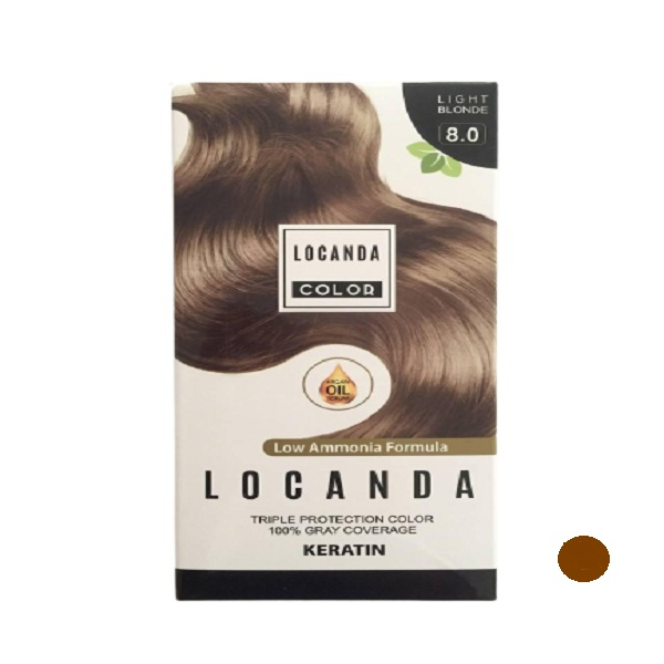 کیت رنگ مو لوکاندا شماره 8.0 حجم 50 میلی لیتر رنگ بلوند روشن