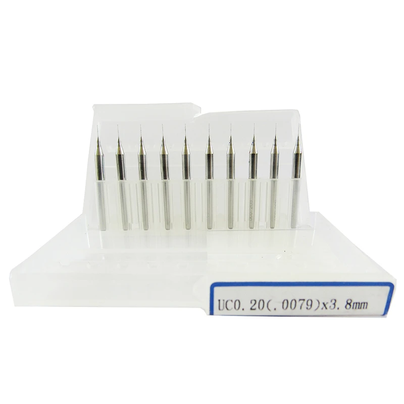 مته کارباید تاپ مدل S-020 سایز 0.2 میلی متر مجموعه 10 عددی