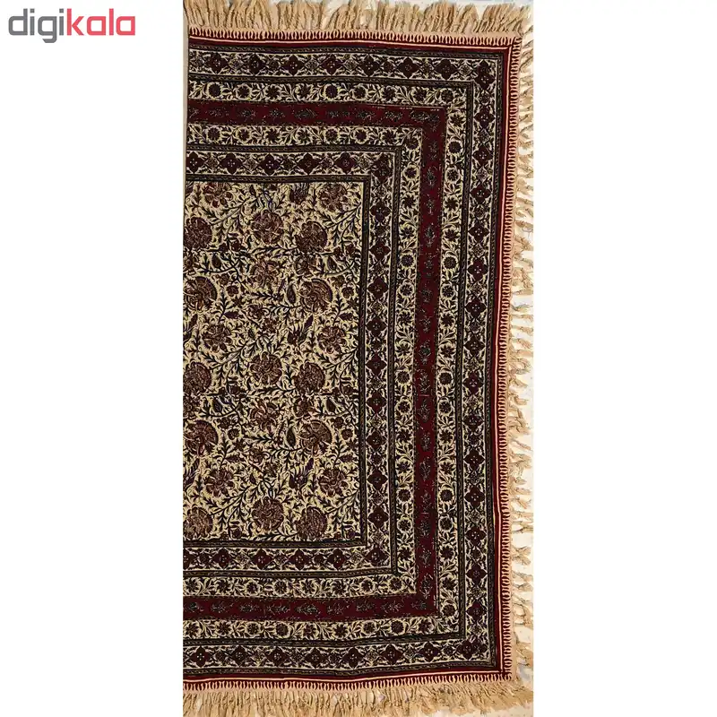 سفره قلمکار ممتاز اصفهان اثر استاد عطریان مدل G138سایز ۱۰۰*۱۰۰ گل صد پر قاجار