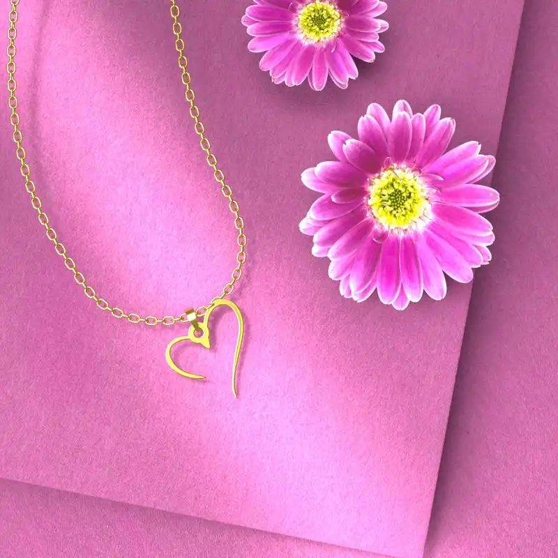 گردنبند طلا 18 عیار زنانه مدوپد مدل قلب کد E1054