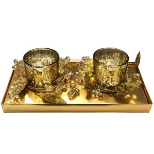 جا شمعی مدل Golden Leaves