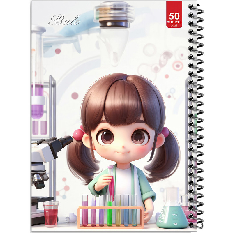 دفتر نقاشی 50 برگ انتشارات بله طرح دختر دانشمند کد A4-L699