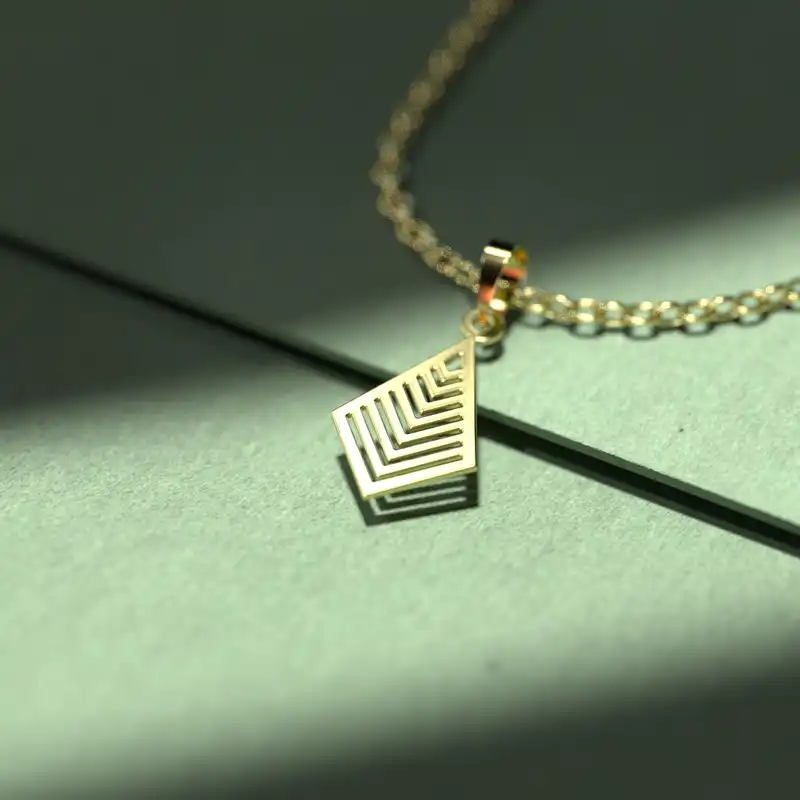 گردنبند طلا 18 عیار زنانه مدوپد مدل لوزی کد SS2-1-1145