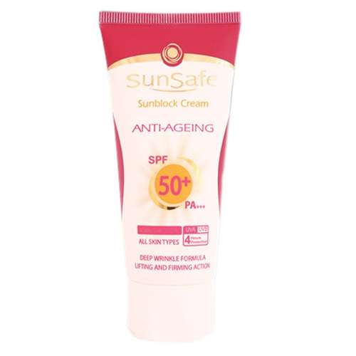 کرم ضد آفتاب و ضد چروک سان سیف SPF50 مقدار 50 گرم