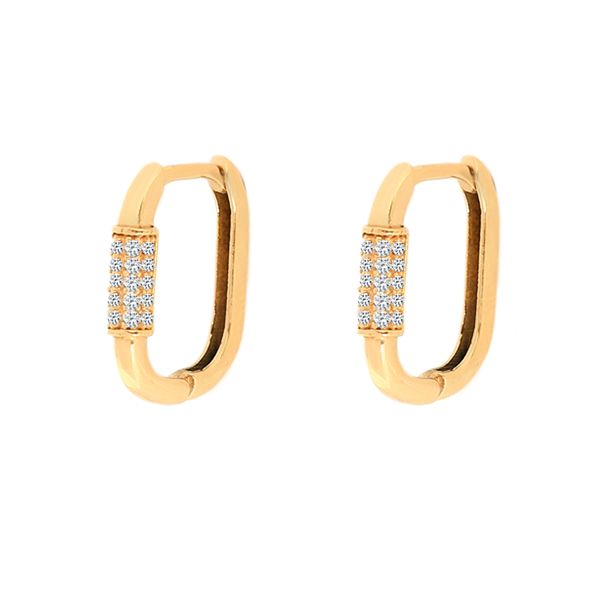 گوشواره طلا 18 عیار زنانه ماوی گالری مدل نگینی -  - 1