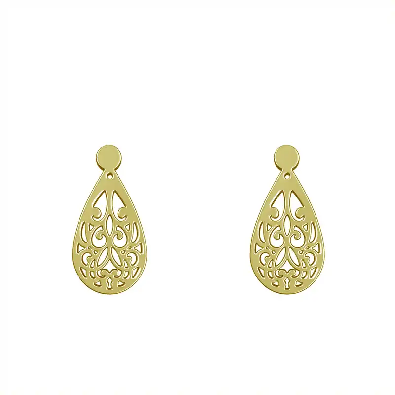 گوشواره طلا 18 عیار زنانه مدوپد مدل هندسی کد GA1-15240