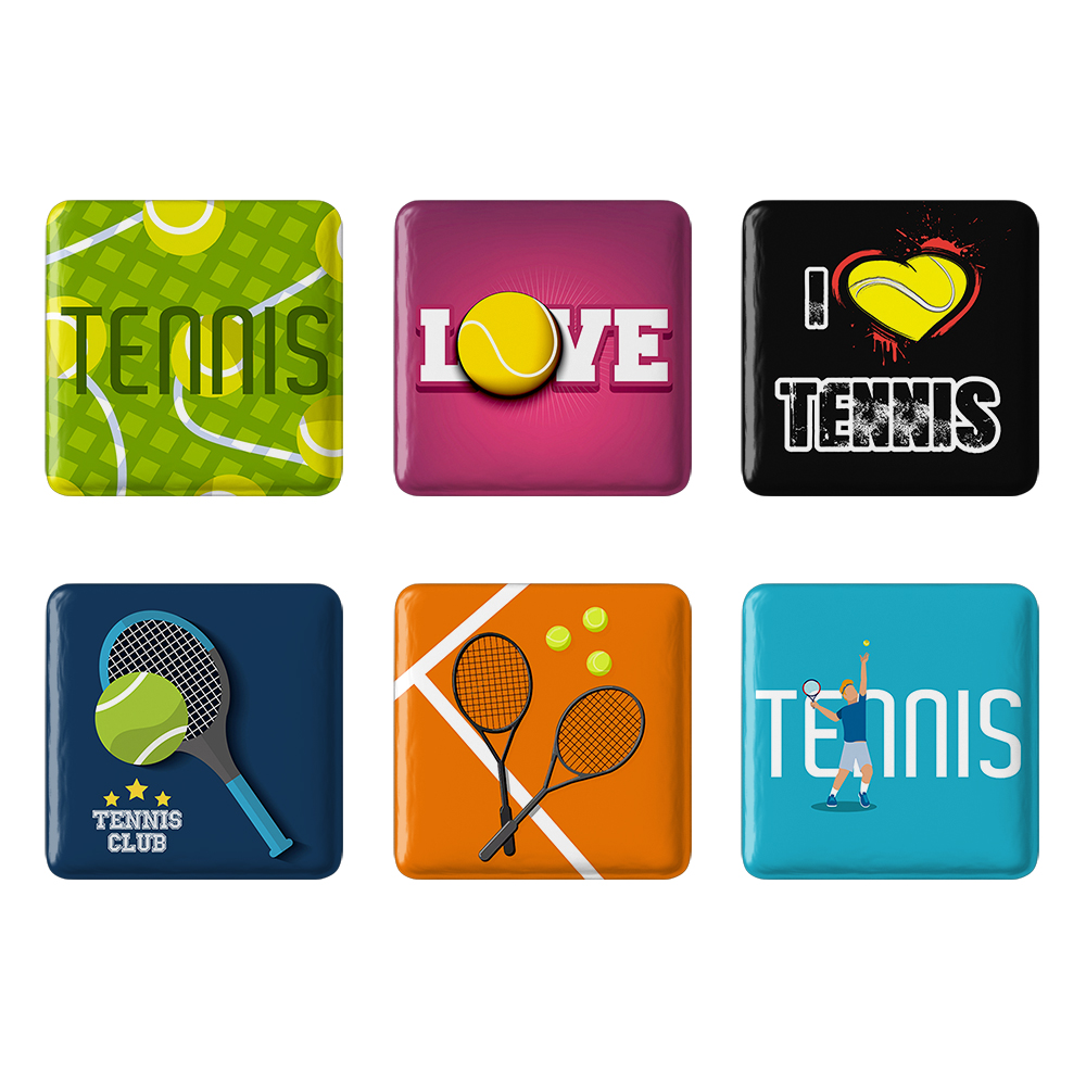 مگنت خندالو طرح تنیس Tennis کد 1719A مجموعه 6 عددی