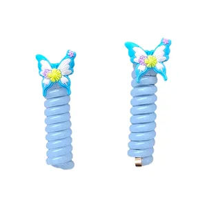 کش مو دخترانه مدل تلفنی  پروانه ای بسته 2 عددی