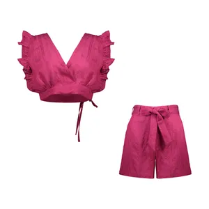 ست نیم تنه و شلوارک زنانه نیزل مدل 0060-058