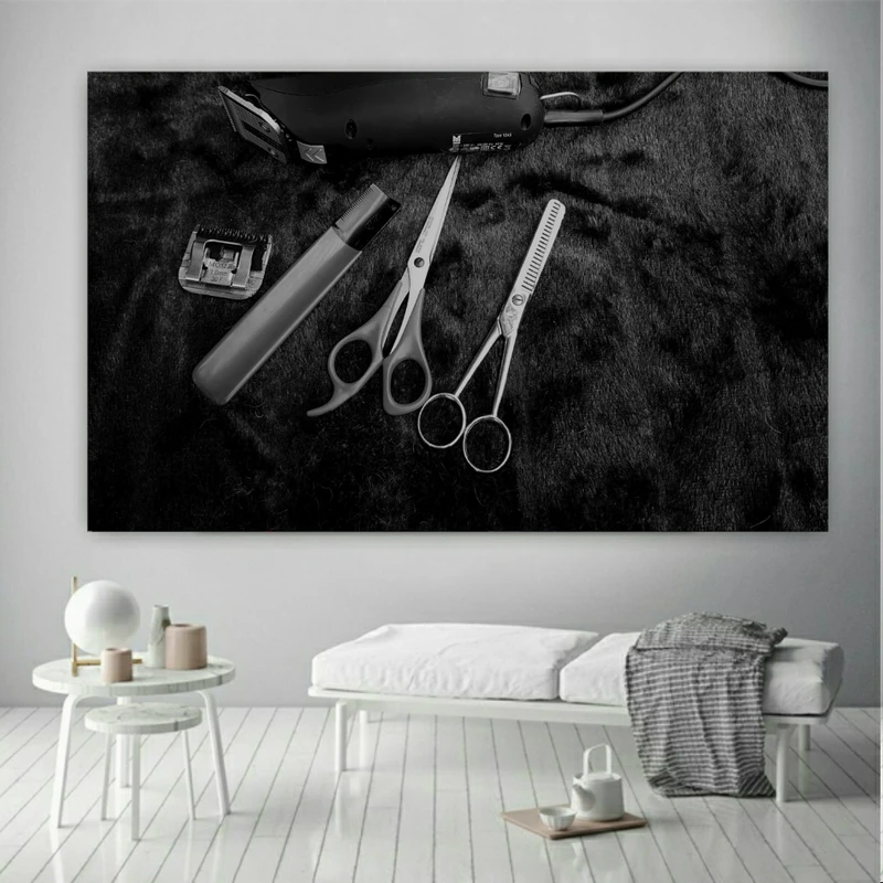 تابلو بوم طرح آرایشگاه مدل ریش تراش و قیچی کد SDB1811